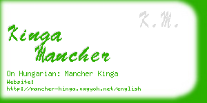 kinga mancher business card